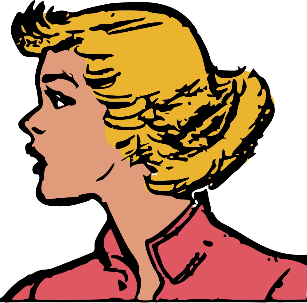 OnlineLabels Clip Art - Retro Woman Head